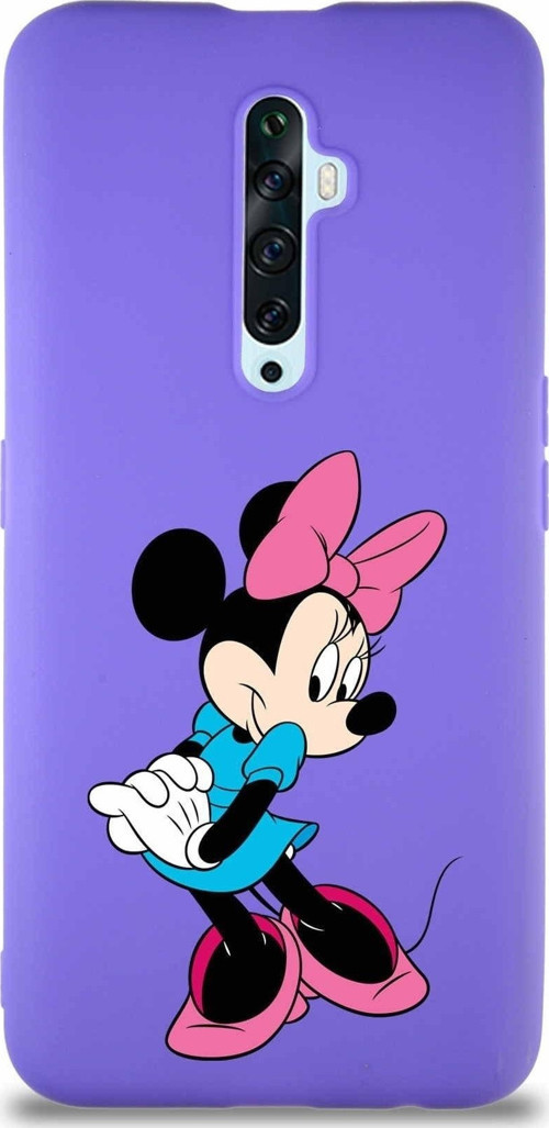 Oppo Reno 2Z Soft Premier Kapak Minnie Mouse-F Tasarımlı Silikon Kılıf - Mor