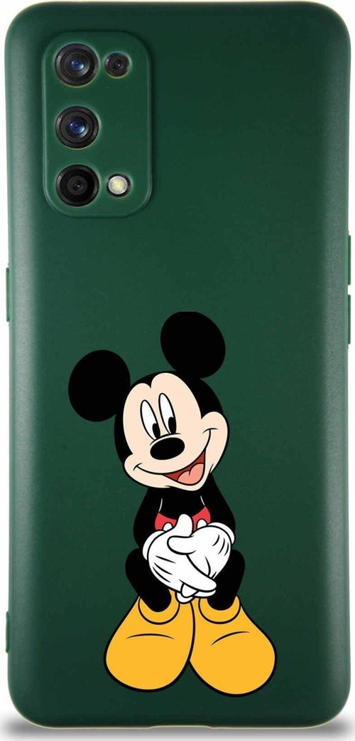 Realme 7 Pro Soft Premier Kapak Mickey Mouse-A Tasarımlı Silikon Kılıf - Yeşil
