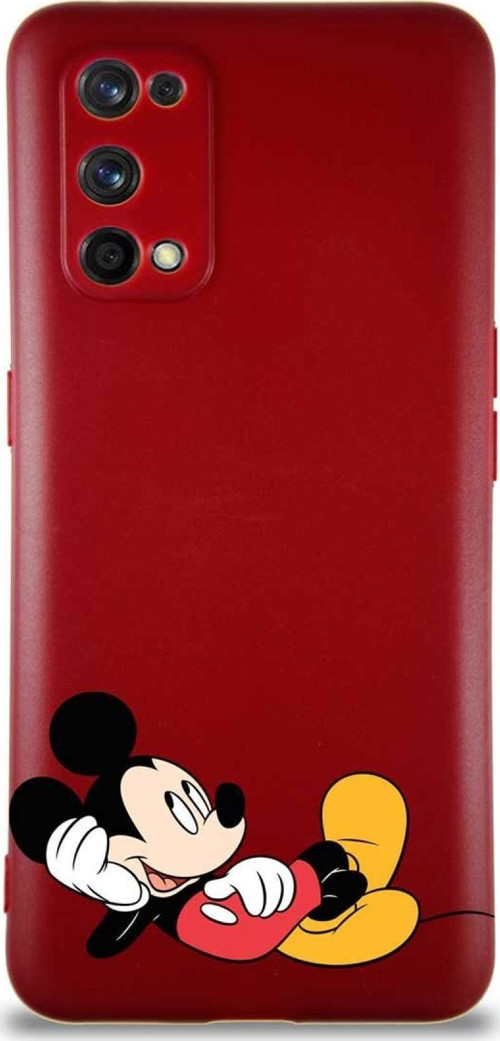 Realme 7 Pro Soft Premier Kapak Mickey Mouse-F Tasarımlı Silikon Kılıf - Mürdüm