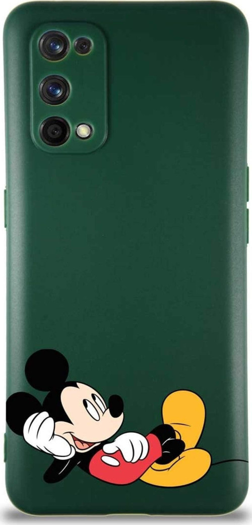 Realme 7 Pro Soft Premier Kapak Mickey Mouse-F Tasarımlı Silikon Kılıf - Yeşil