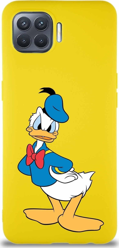 Oppo Reno 4 Lite Soft Premier Kapak Donald Duck-D Tasarımlı Silikon Kılıf - Sarı