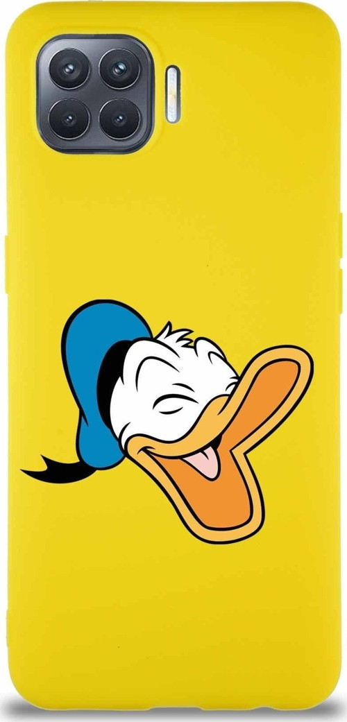 Oppo Reno 4 Lite Soft Premier Kapak Donald Duck-E Tasarımlı Silikon Kılıf - Sarı