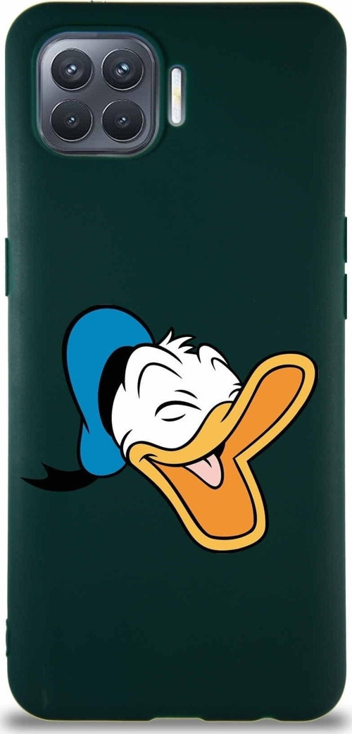 Oppo Reno 4 Lite Soft Premier Kapak Donald Duck-E Tasarımlı Silikon Kılıf - Yeşil