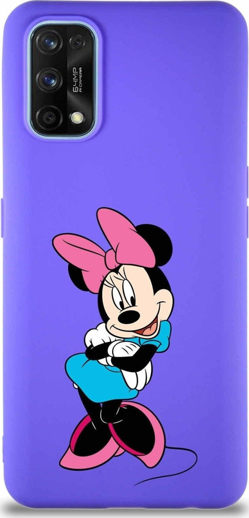 Realme 7 Pro Soft Premier Kapak Minnie Mouse-D Tasarımlı Silikon Kılıf - Mor