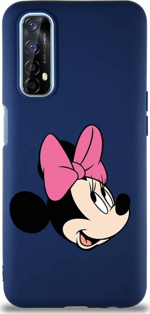 Realme 7 Soft Premier Kapak Minnie Mouse-A Tasarımlı Silikon Kılıf - Lacivert