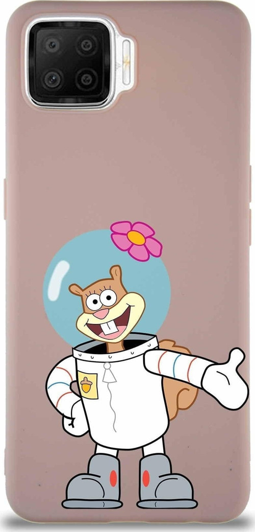 Oppo A73 Soft Premier Kapak Sandy Tasarımlı Silikon Kılıf - Pudra