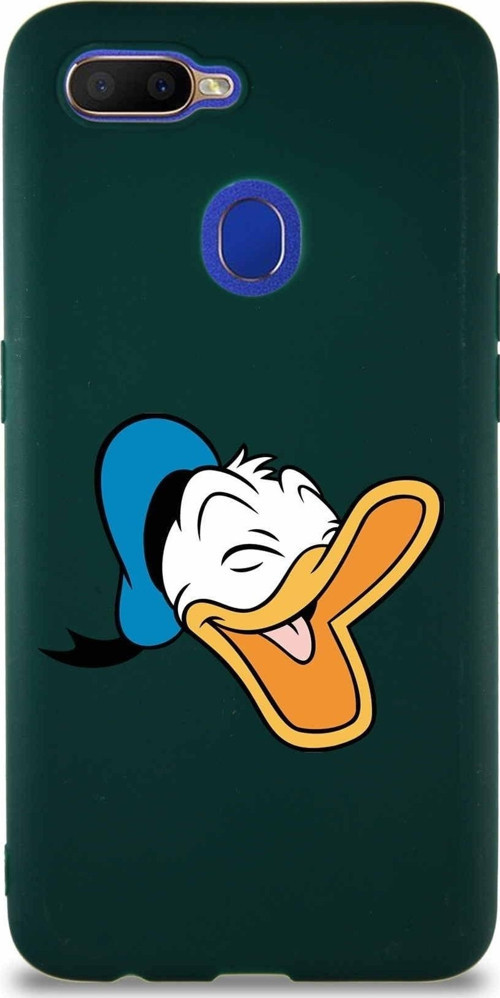Oppo A12 Soft Premier Kapak Donald Duck-E Tasarımlı Silikon Kılıf - Yeşil