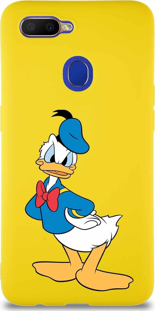 Oppo Ax7 Soft Premier Kapak Donald Duck-D Tasarımlı Silikon Kılıf - Sarı