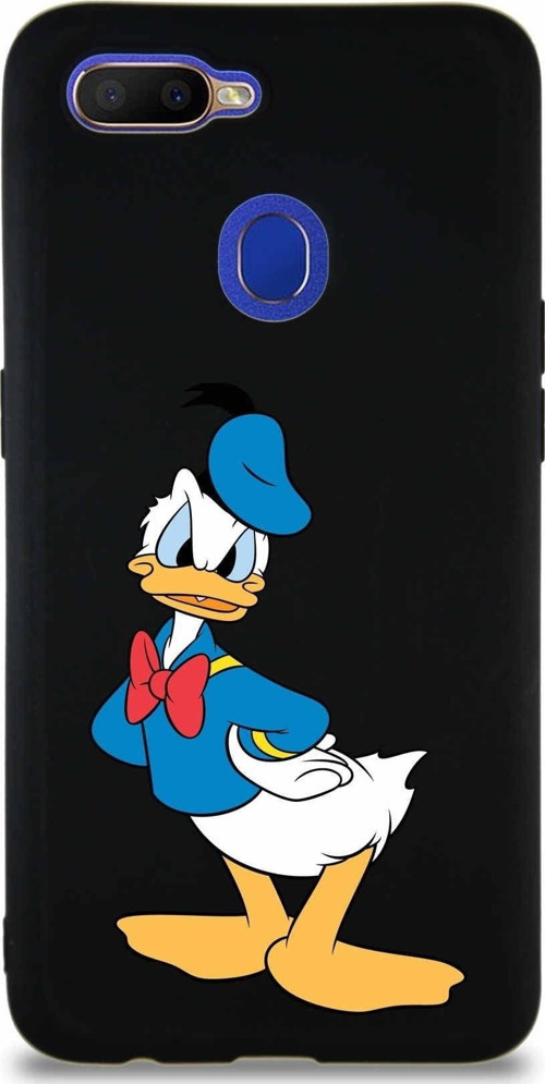 Oppo Ax7 Soft Premier Kapak Donald Duck-D Tasarımlı Silikon Kılıf - Siyah