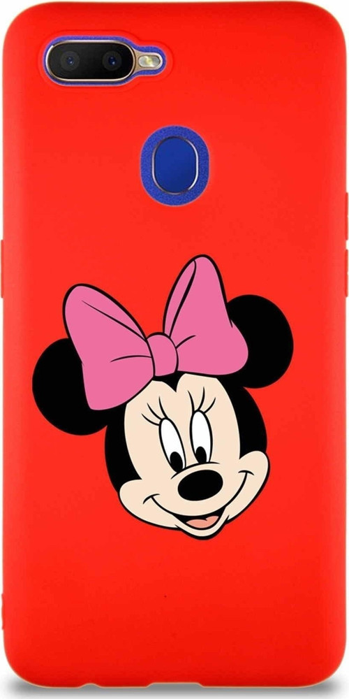 Oppo Ax7 Soft Premier Kapak Minnie Mouse-C Tasarımlı Silikon Kılıf - Kırmızı