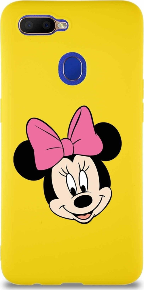 Oppo Ax7 Soft Premier Kapak Minnie Mouse-C Tasarımlı Silikon Kılıf - Sarı