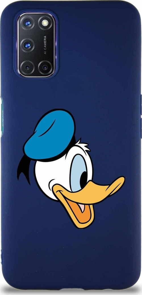Oppo A52 Soft Premier Kapak Donald Duck-F Tasarımlı Silikon Kılıf - Lacivert