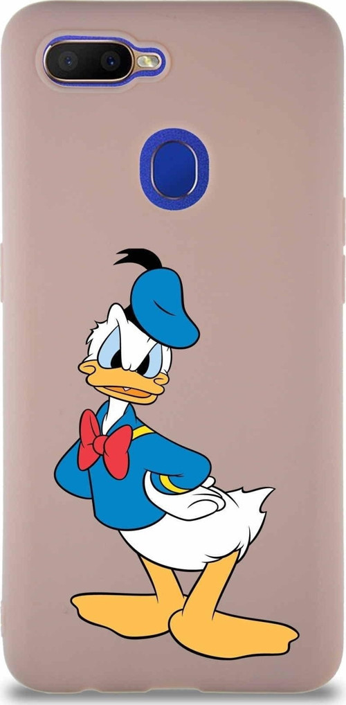 Oppo A5S Soft Premier Kapak Donald Duck-D Tasarımlı Silikon Kılıf - Pudra
