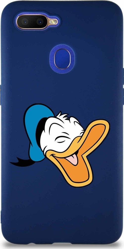 Oppo A5S Soft Premier Kapak Donald Duck-E Tasarımlı Silikon Kılıf - Lacivert