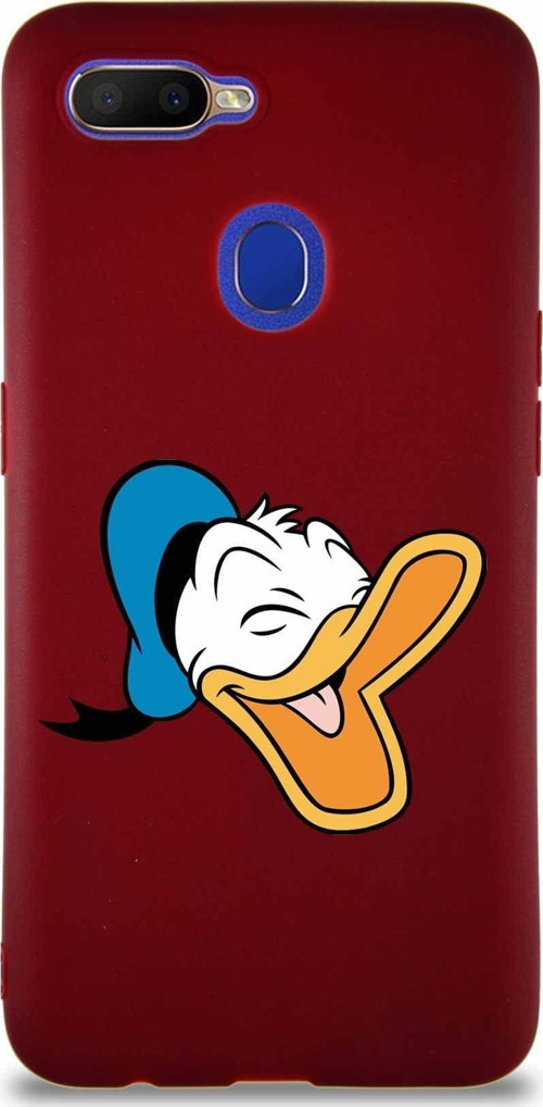 Oppo A5S Soft Premier Kapak Donald Duck-E Tasarımlı Silikon Kılıf - Mürdüm