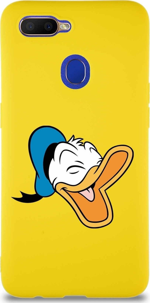 Oppo A5S Soft Premier Kapak Donald Duck-E Tasarımlı Silikon Kılıf - Sarı