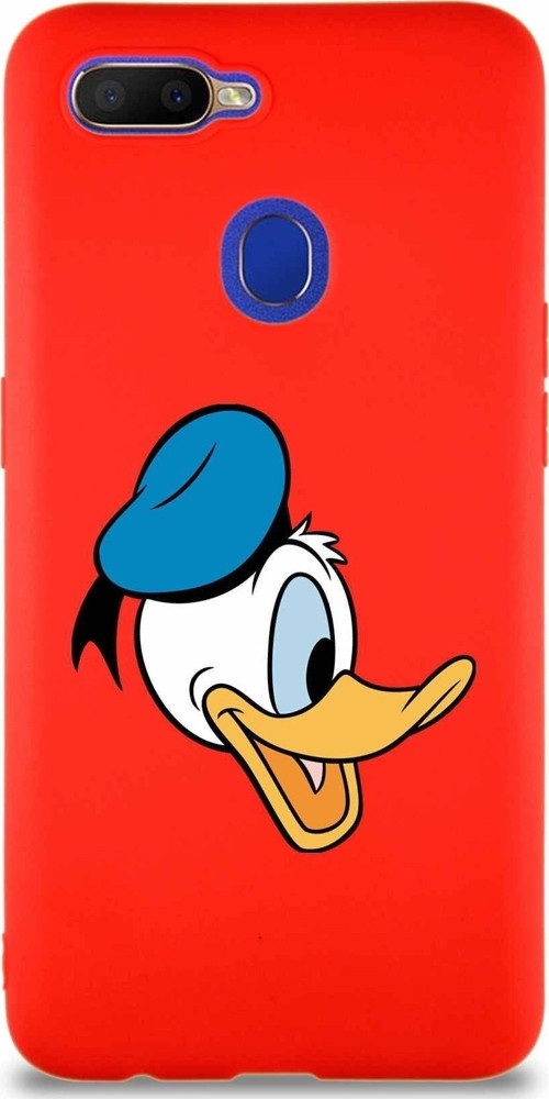 Oppo A5S Soft Premier Kapak Donald Duck-F Tasarımlı Silikon Kılıf - Kırmızı