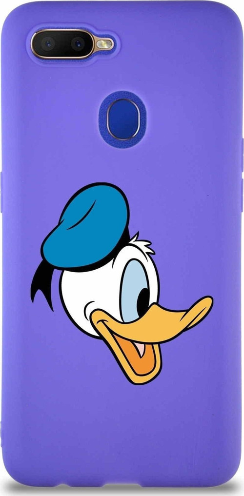 Oppo A5S Soft Premier Kapak Donald Duck-F Tasarımlı Silikon Kılıf - Mor