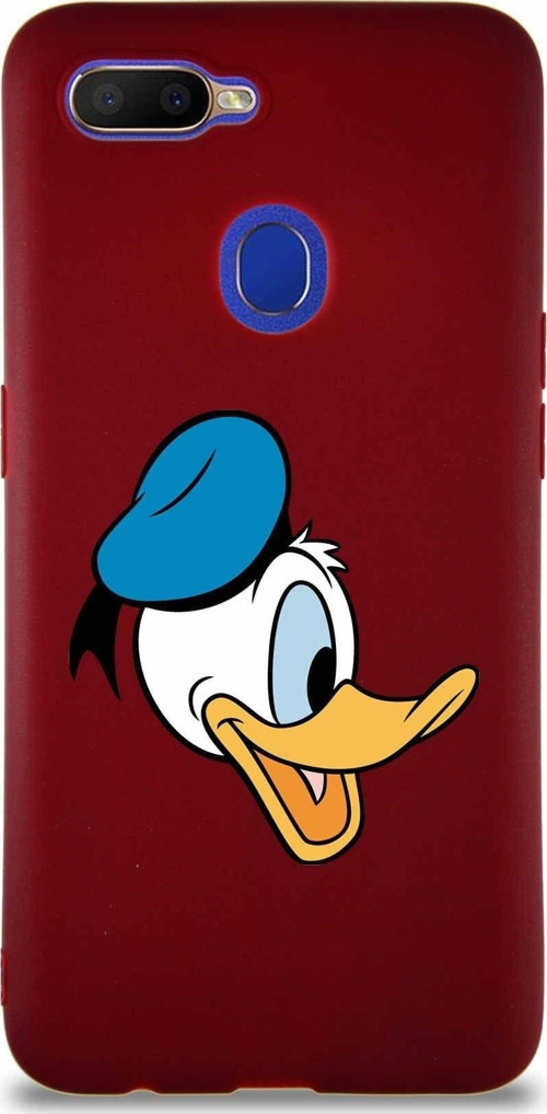Oppo A5S Soft Premier Kapak Donald Duck-F Tasarımlı Silikon Kılıf - Mürdüm