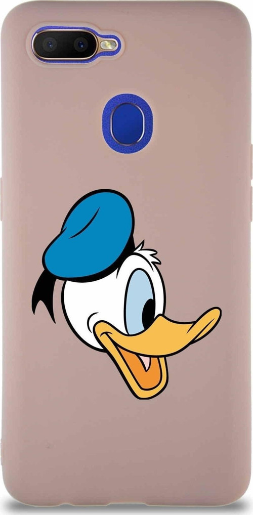 Oppo A5S Soft Premier Kapak Donald Duck-F Tasarımlı Silikon Kılıf - Pudra