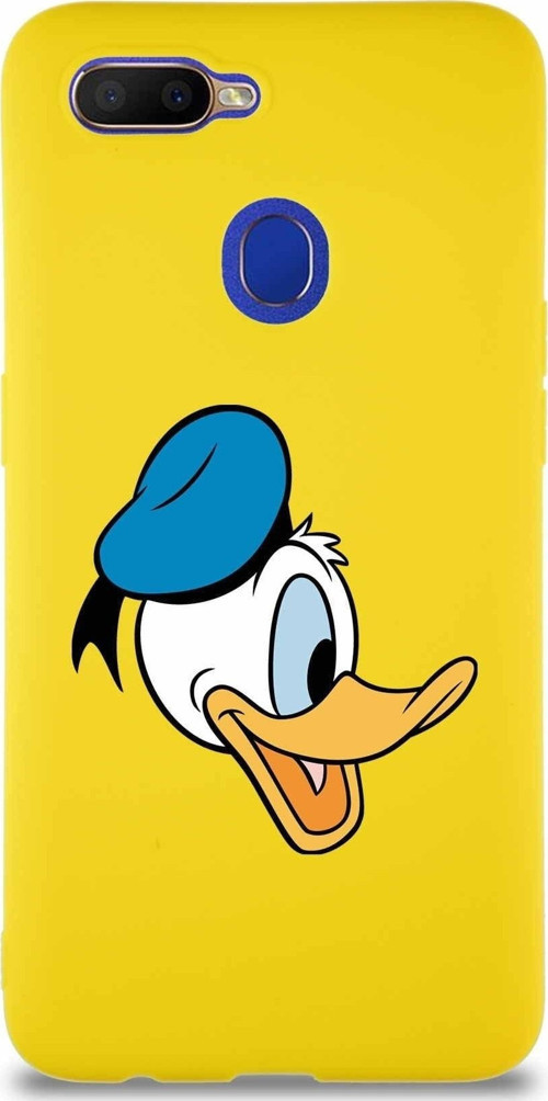 Oppo A5S Soft Premier Kapak Donald Duck-F Tasarımlı Silikon Kılıf - Sarı