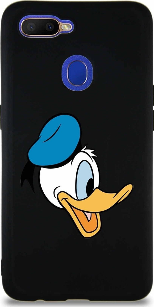 Oppo A5S Soft Premier Kapak Donald Duck-F Tasarımlı Silikon Kılıf - Siyah