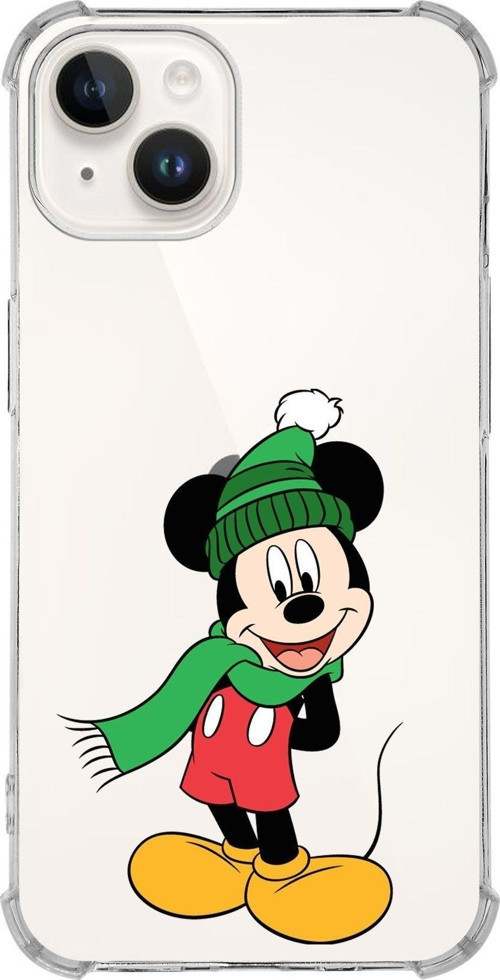 Apple Iphone 14 Plus Uyumlu Köşe Korumalı Antişok Kapak Mickey Mouse Tasarımlı Şeffaf Kılıf