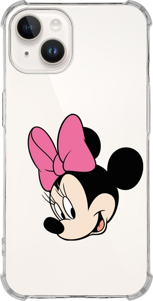 Apple Iphone 14 Plus Uyumlu Köşe Korumalı Antişok Kapak Minnie Mouse Tasarımlı Şeffaf Kılıf