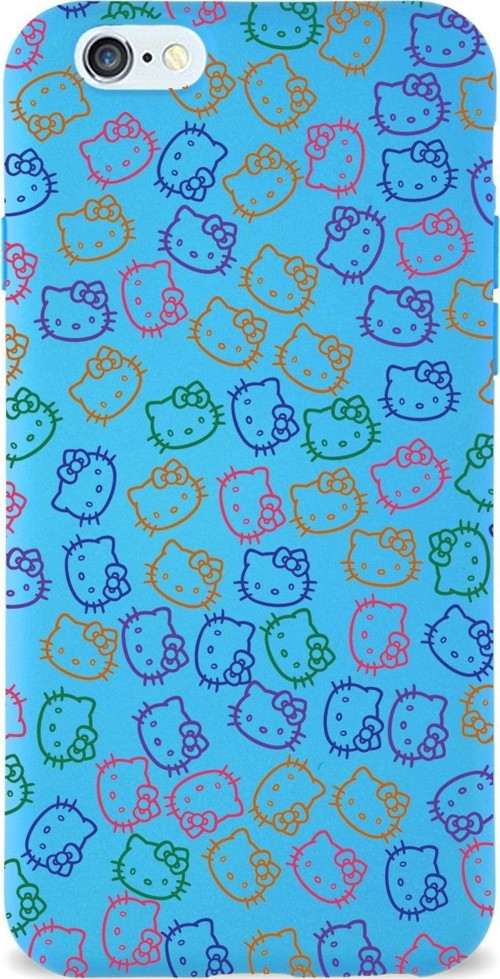 Apple Iphone 6 Plus Uyumlu Lansman Kılıf Hello Kitty Tasarımlı Içi Kadife Kapak-Mavi
