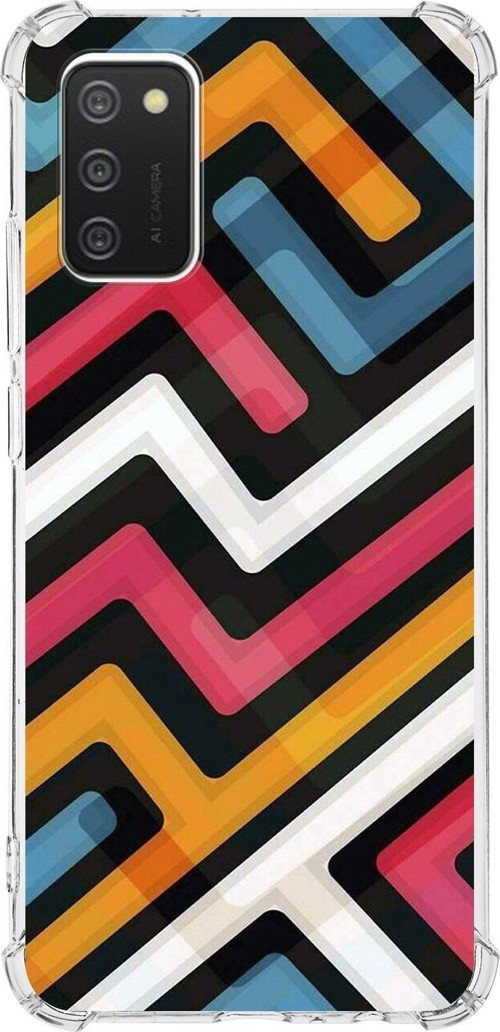 Galaxy A02S Uyumlu Köşe Korumalı Antişok Kapak Labirent Tasarımlı Şeffaf Kılıf