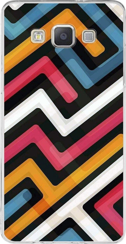 Galaxy A5 (2015) Uyumlu Kapak Labirent Grafiti Tasarımlı Şeffaf Silikon Kılıf