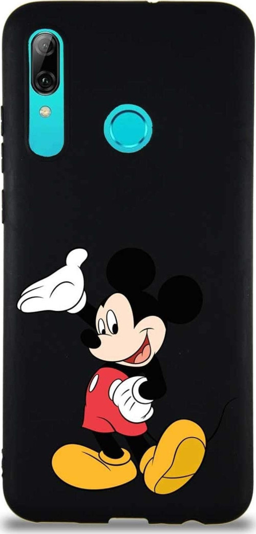 Huawei P Smart 2019 Soft Premier Kapak Mickey Mouse-C Tasarımlı Silikon Kılıf - Siyah