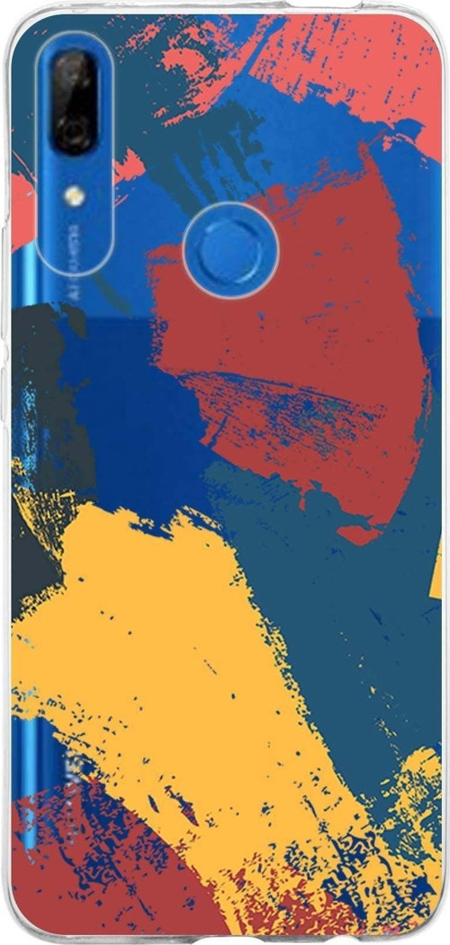 Huawei P Smart Z Uyumlu Kapak Brush Stroke Tasarımlı Şeffaf Silikon Kılıf