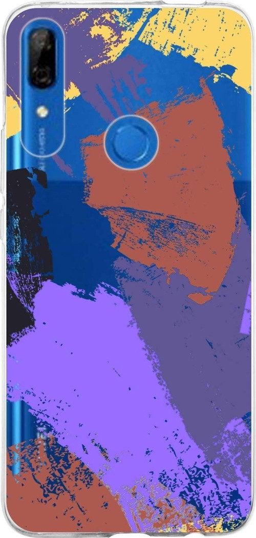 Huawei P Smart Z Uyumlu Kapak Brush Stroke Tasarımlı Şeffaf Silikon Kılıf