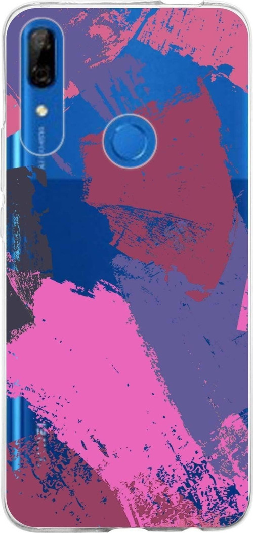 Huawei P Smart Z Uyumlu Kapak Brush Stroke Tasarımlı Şeffaf Silikon Kılıf