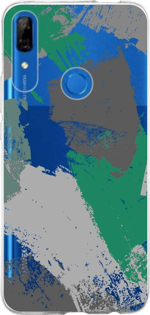 Huawei P Smart Z Uyumlu Kapak Brush Stroke Tasarımlı Şeffaf Silikon Kılıf