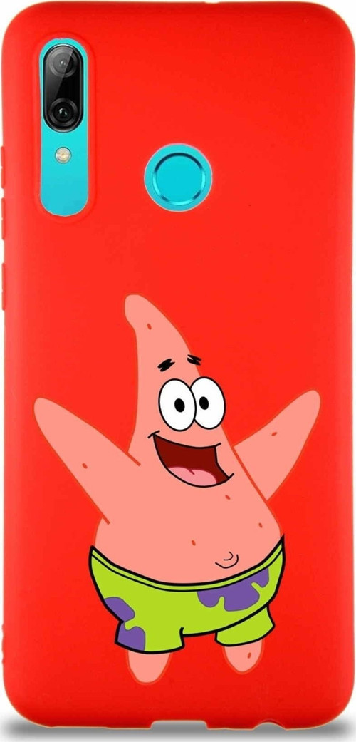 Huawei P Smart 2019 Soft Premier Kapak Patrick Yıldız Tasarımlı Silikon Kılıf - Kırmızı