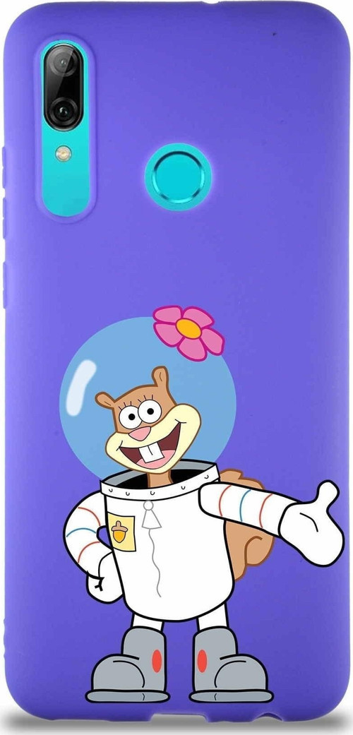 Huawei P Smart 2019 Soft Premier Kapak Sandy Tasarımlı Silikon Kılıf - Mor