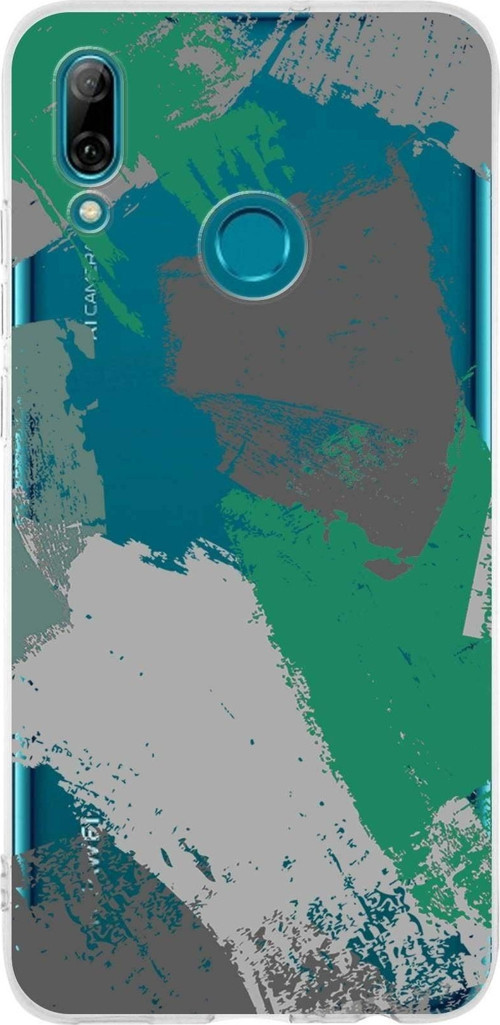 Huawei P Smart 2019 Uyumlu Kapak Brush Stroke Tasarımlı Şeffaf Silikon Kılıf