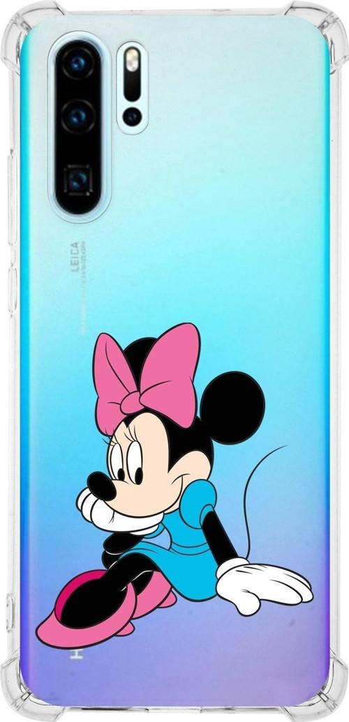 Huawei P30 Pro Köşe Korumalı Antişok Kapak Minnie Mouse Tasarımlı Şeffaf Kılıf