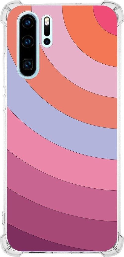 Huawei P30 Pro Köşe Korumalı Antişok Kapak Renk Cümbüşü Tasarımlı Şeffaf Kılıf