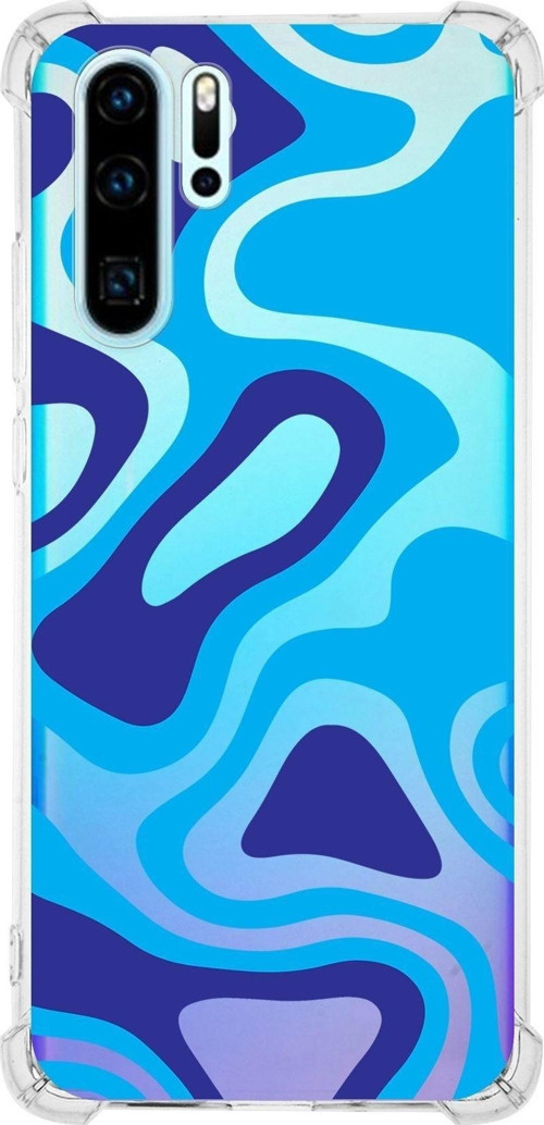 Huawei P30 Pro Köşe Korumalı Antişok Kapak Renkli Desen Tasarımlı Şeffaf Kılıf