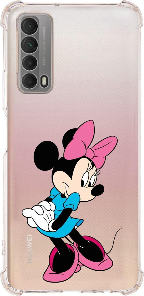 Huawei P Smart 2021 Köşe Korumalı Antişok Kapak Minnie Mouse Tasarımlı Şeffaf Kılıf