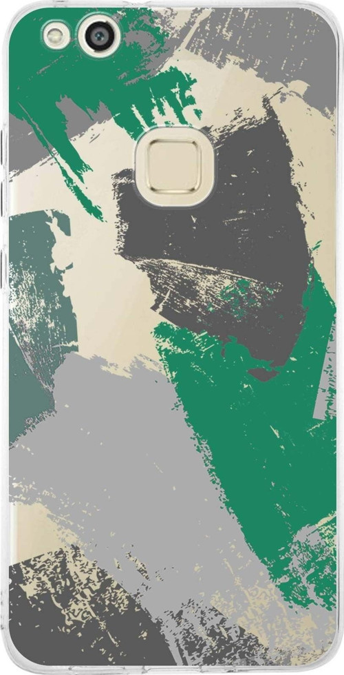Huawei P10 Lite Uyumlu Kapak Brush Stroke Tasarımlı Şeffaf Silikon Kılıf