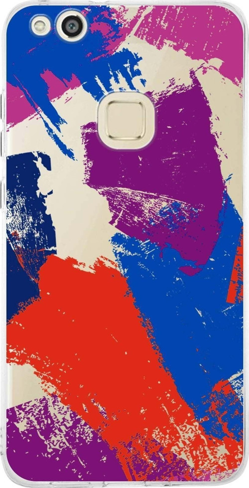 Huawei P10 Lite Uyumlu Kapak Brush Stroke Tasarımlı Şeffaf Silikon Kılıf