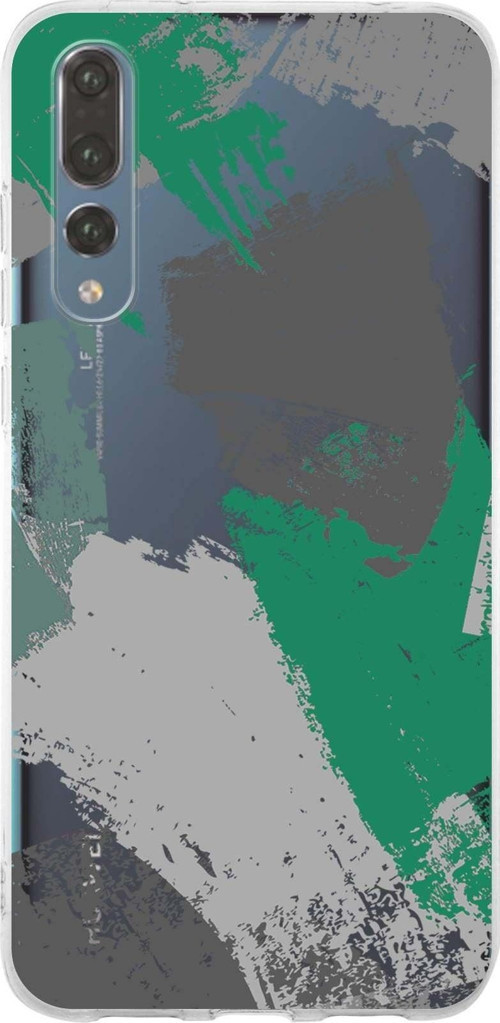 Huawei P20 Pro Uyumlu Kapak Brush Stroke Tasarımlı Şeffaf Silikon Kılıf