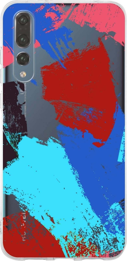 Huawei P20 Pro Uyumlu Kapak Brush Stroke Tasarımlı Şeffaf Silikon Kılıf