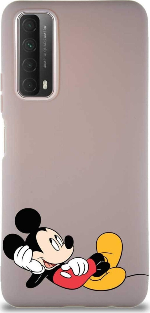 Huawei P Smart 2021 Soft Premier Kapak Mickey Mouse-F Tasarımlı Silikon Kılıf - Pudra