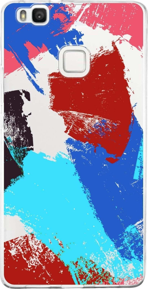 Huawei P9 Lite Uyumlu Kapak Brush Stroke Tasarımlı Şeffaf Silikon Kılıf