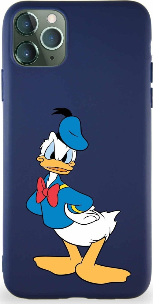 Iphone 11 Pro Max Uyumlu Soft Premier Kapak Donald Duck-D Tasarımlı Silikon Kılıf - Lacivert
